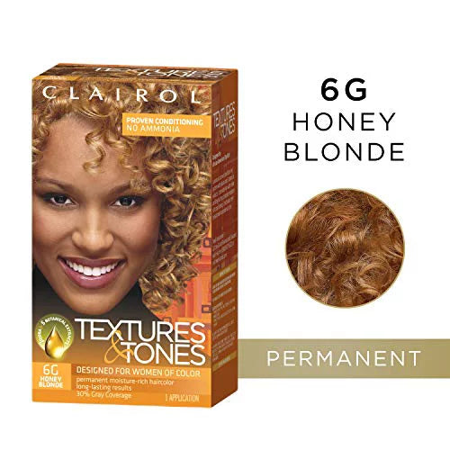 Clairol Textures & Tones Permanent Hair Dye, 6G Honey Blonde