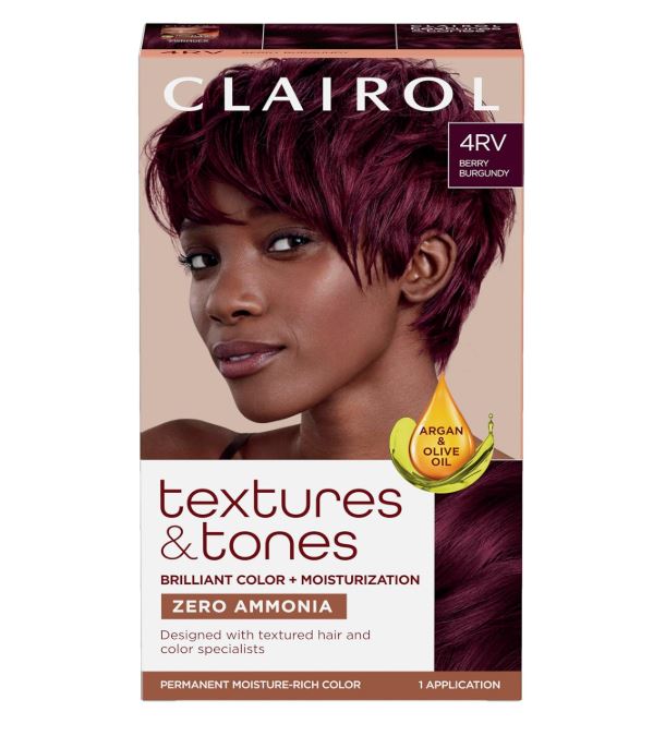 Clairol Textures & Tones Permanent Hair Dye, 4RV Berry Burgundy