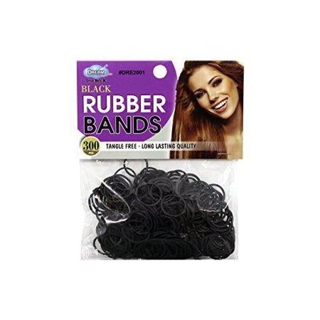 Dream World Rubber Bands Tangle Free Small Black 300 pcs (1 pack) - Black