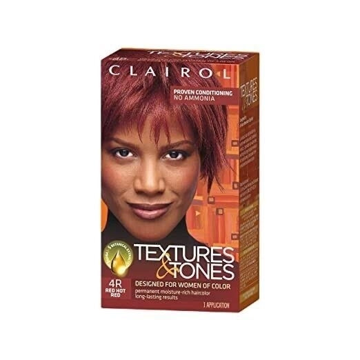 Clairol Textures & Tones Permanent Hair Dye, 4R Hot Red