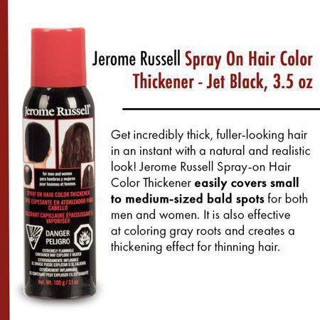 Jerome Russell Spray on Hair Color Thickener - Black