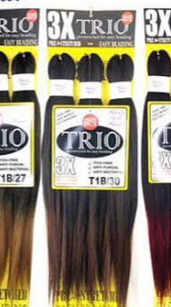 3x Trio Prestretch Braiding Hair #T1B/30