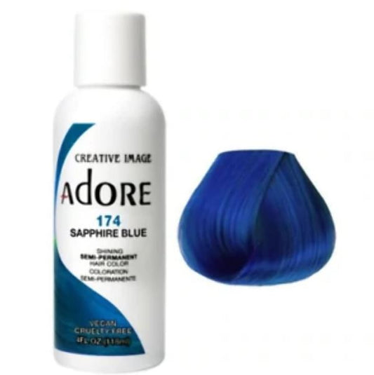 Adore Semi-Permanet Hair color Sapphire Blue 4 Ounce