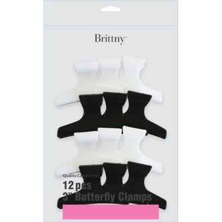 Brittny 3" Butterfly Clamps Black/White Color