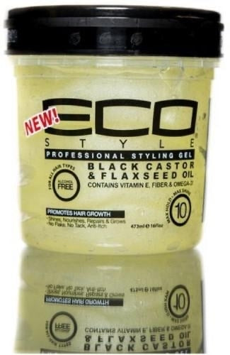 Eco Style Black Castor and Flaxseed Oil Styling Gel 8 oz