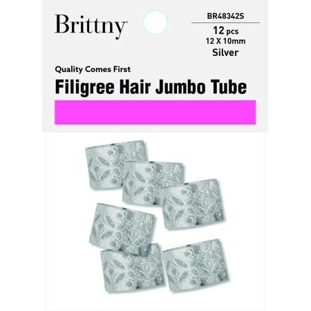 Brittny Hair Accessories Filigree Tube Jumbo - Silver